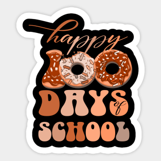 100th days of school Funny groovy donuts kindergarten Teachers Sticker